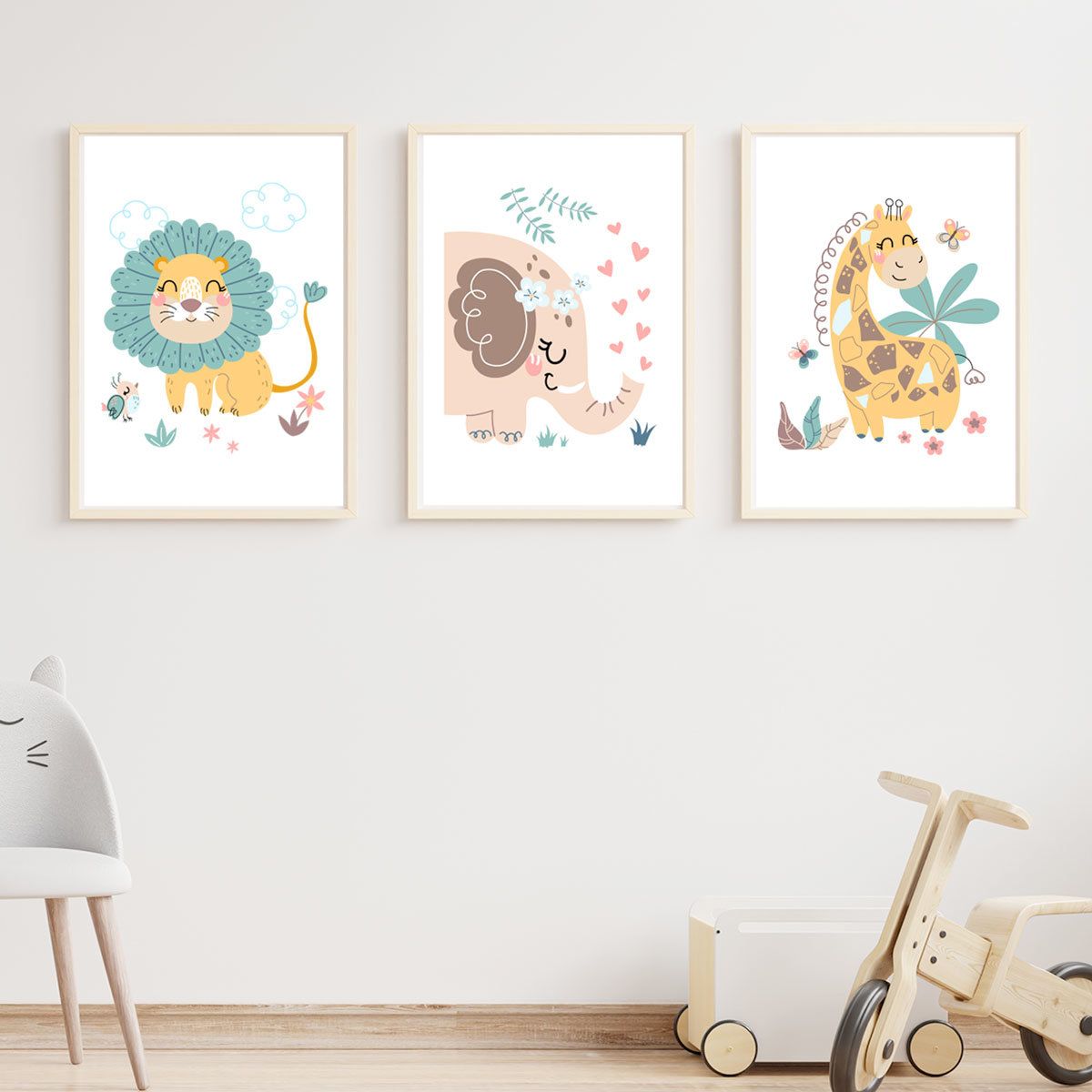 Lot-de-3-affiches-bébé-safari