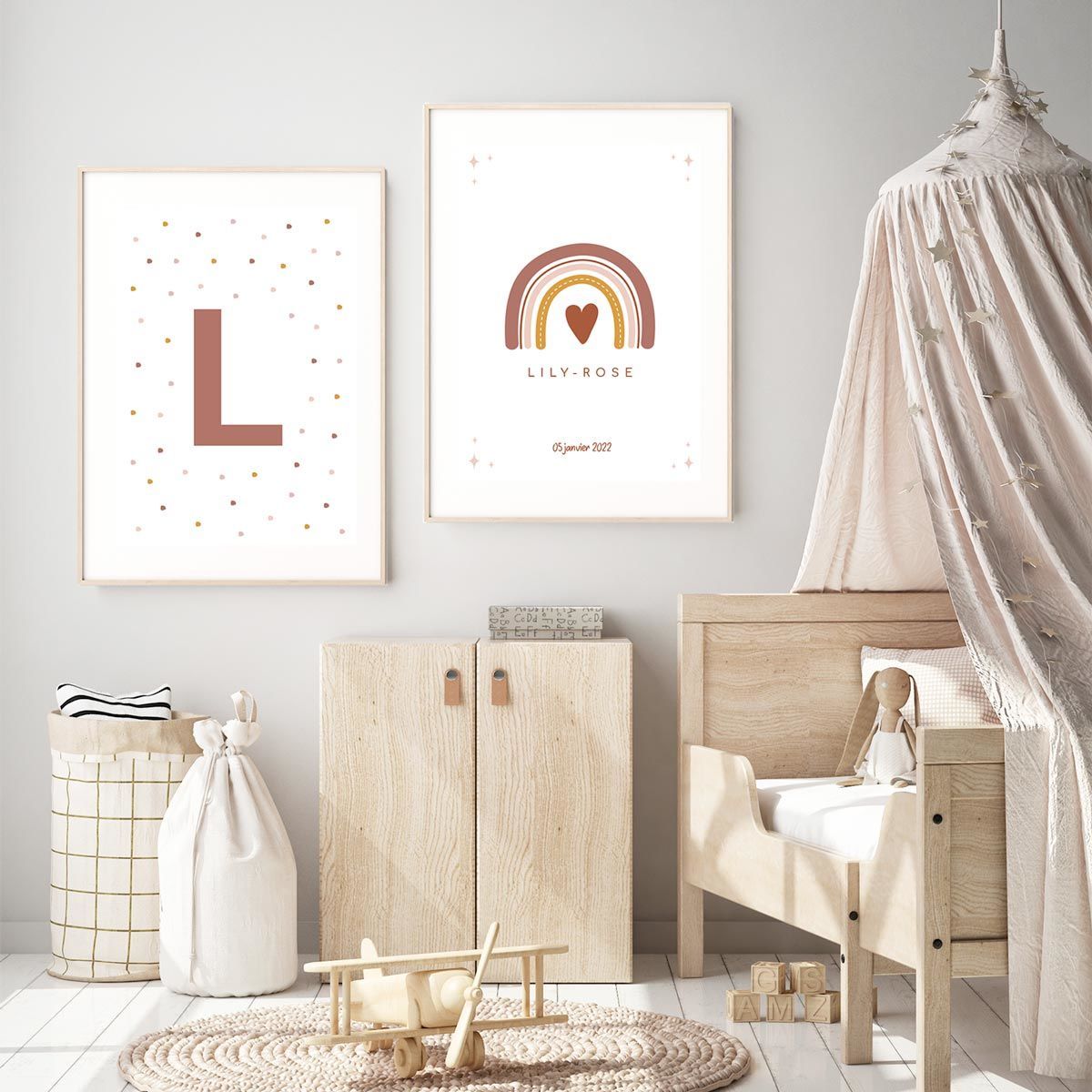 lot-de-2-affiches-bébé-personnalisable