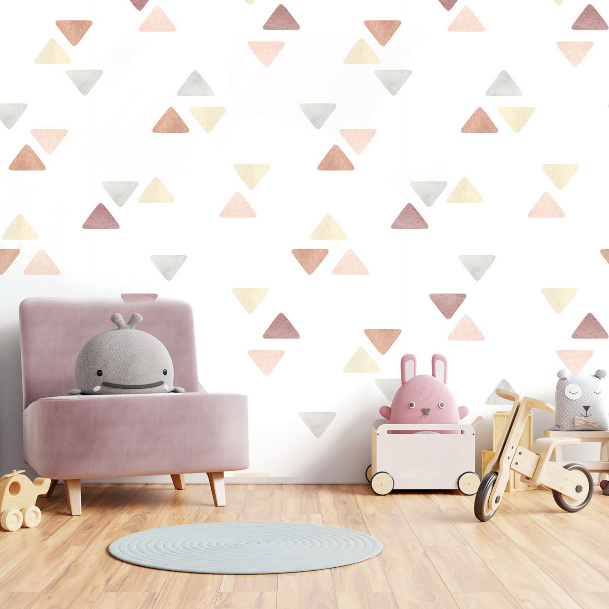 papier-peint-chambre-bébé-triangle