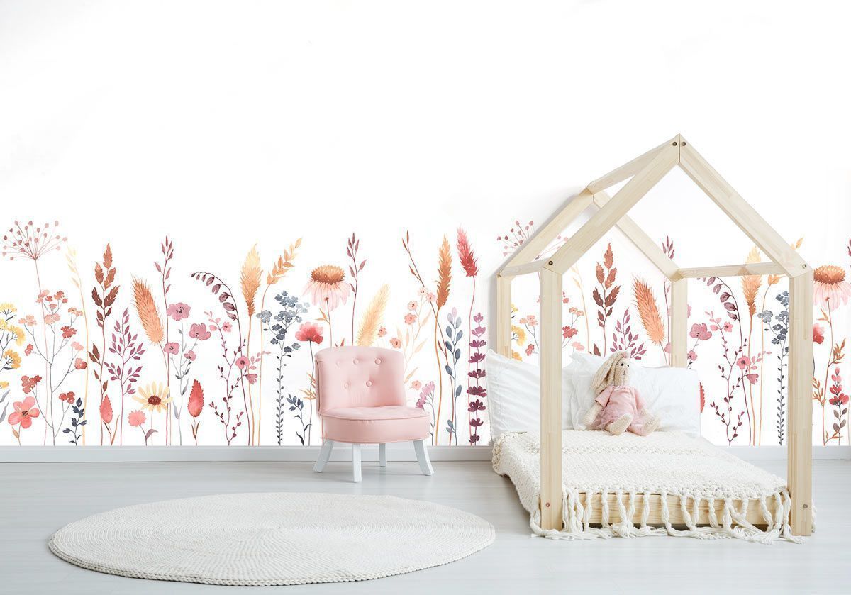 papier-peint-fleurs-chambre-fille