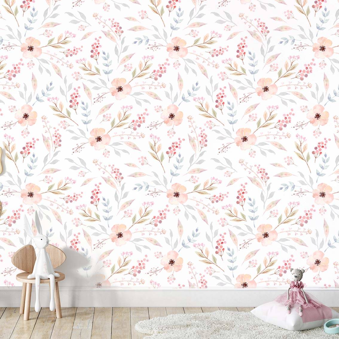 papier-peint-motif-fleurs-aquarelle