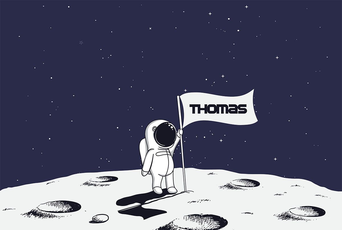 papier peint astronaute personnalisé