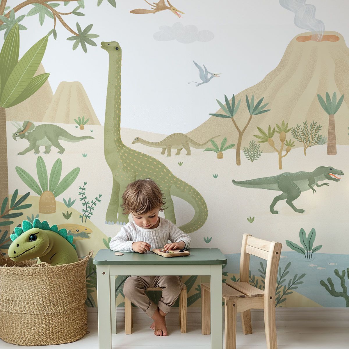 papier peint panoramique dinosaure