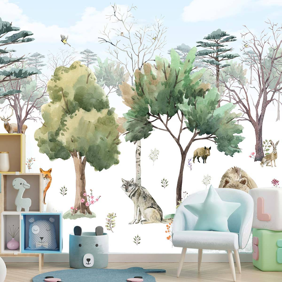 papier-peint-foret-enfant