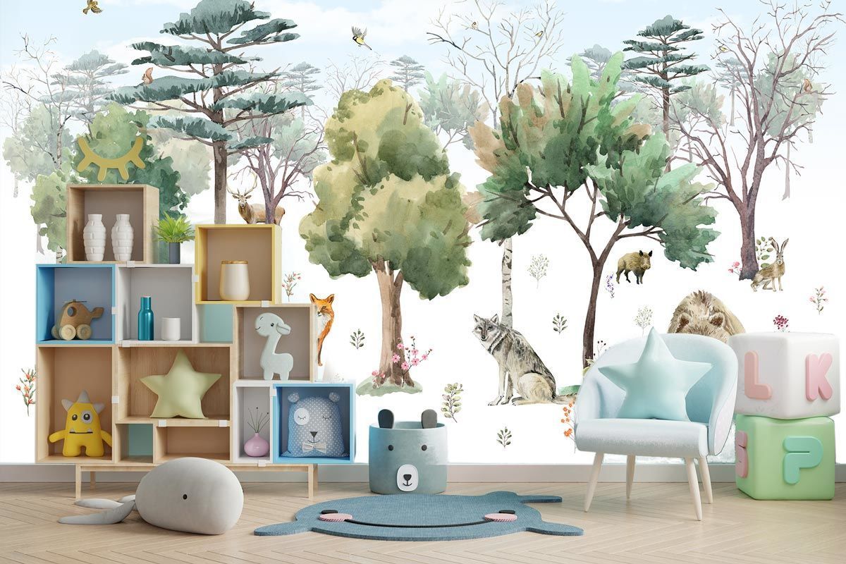 papier-peint-foret-pour-enfant