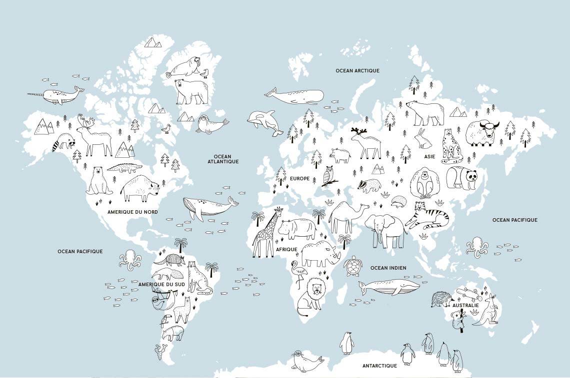 papier-peint-panoramique-carte-du-monde