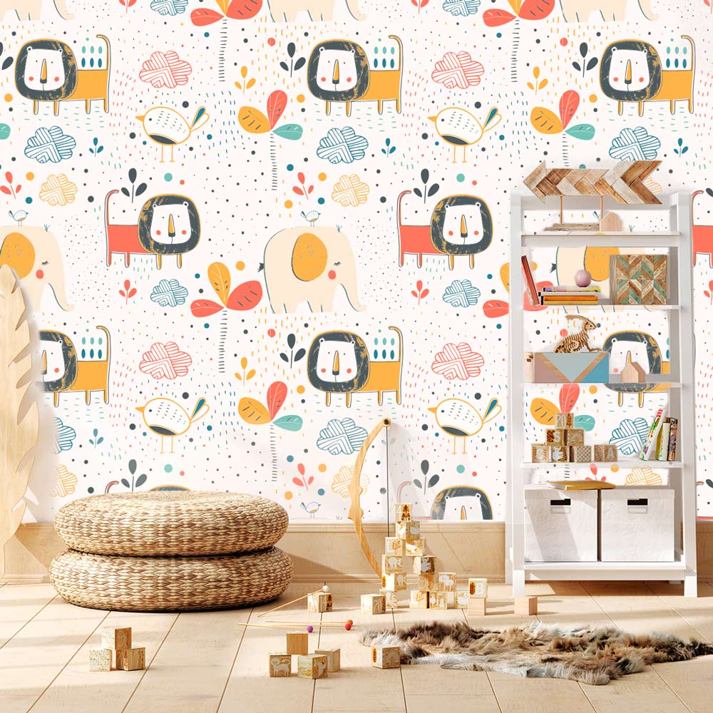 papier-peint-safari-coloré
