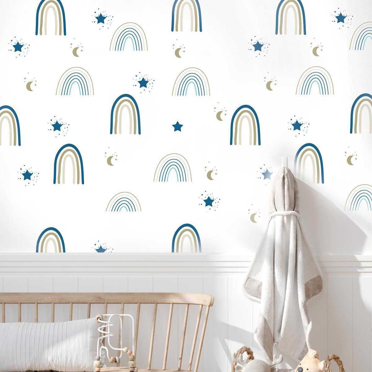 papier-peint-arc-en-ciel-bleu-étoiles
