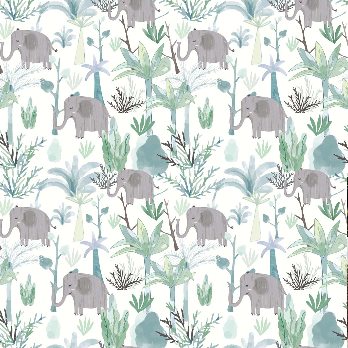 papier-peint-éléphant-enfant