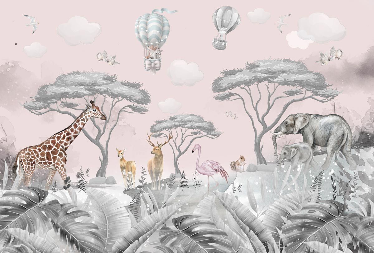papier-peint-panoramique-safari-rose