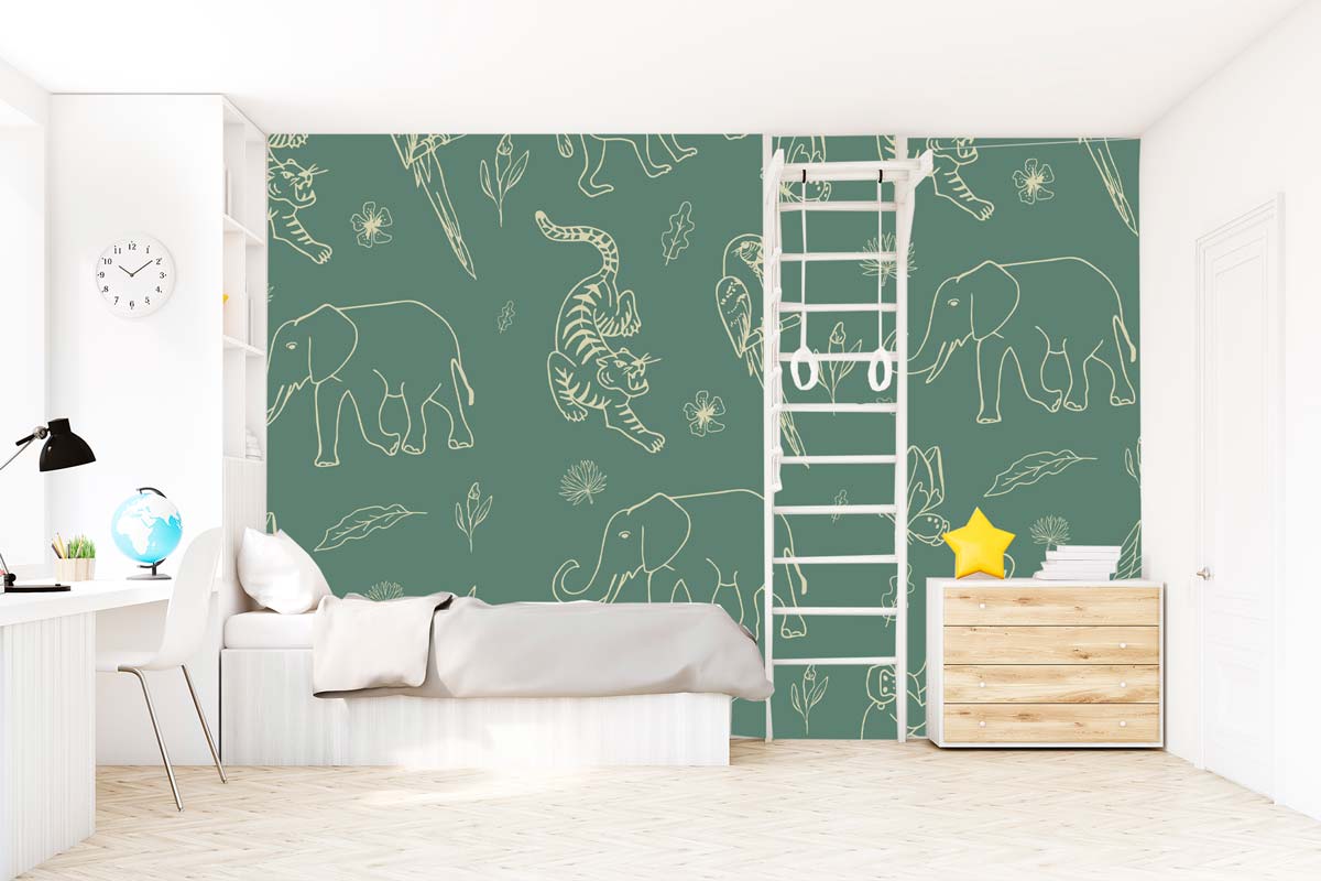 papier-peint-vert-animaux