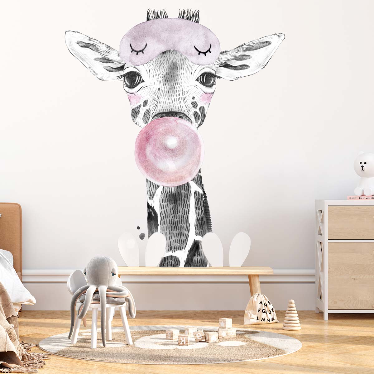 papier-peint-girafe-chewing-gum