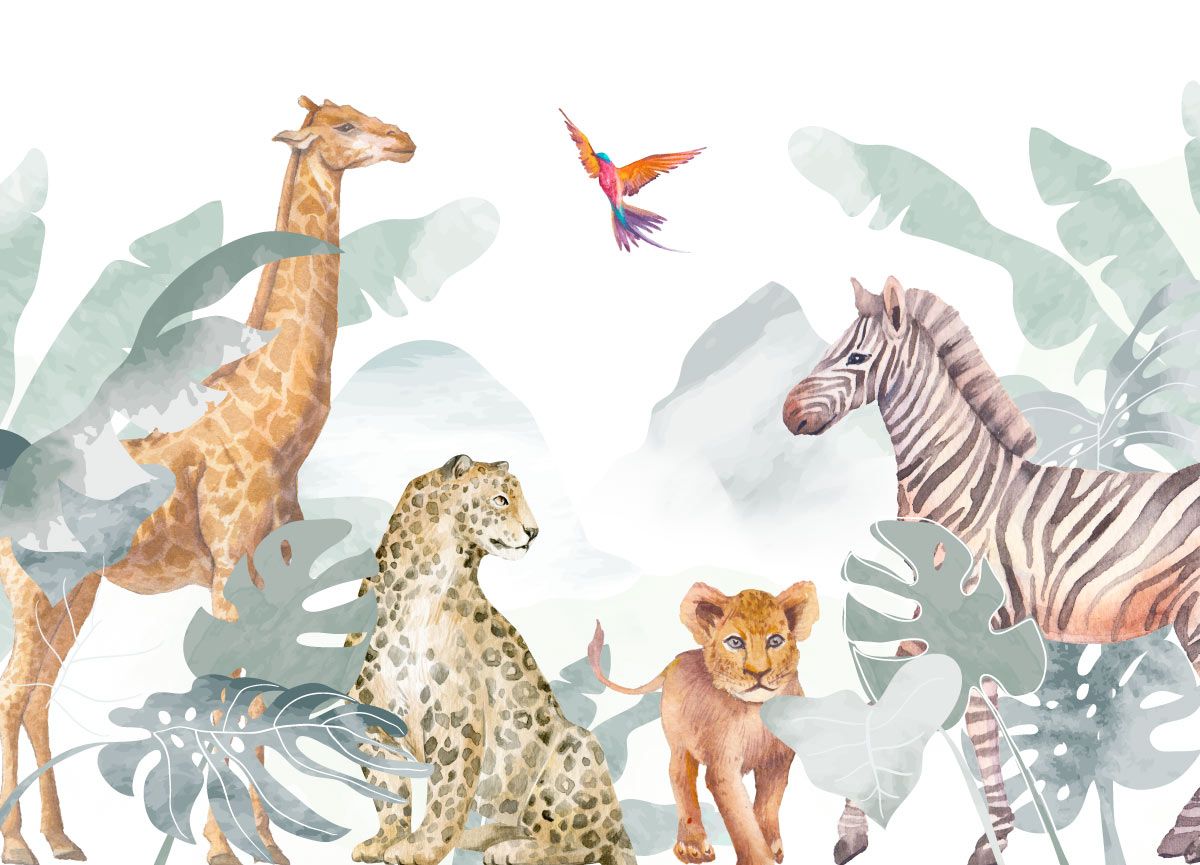 papier-peint-jungle-pastel-pour-enfant