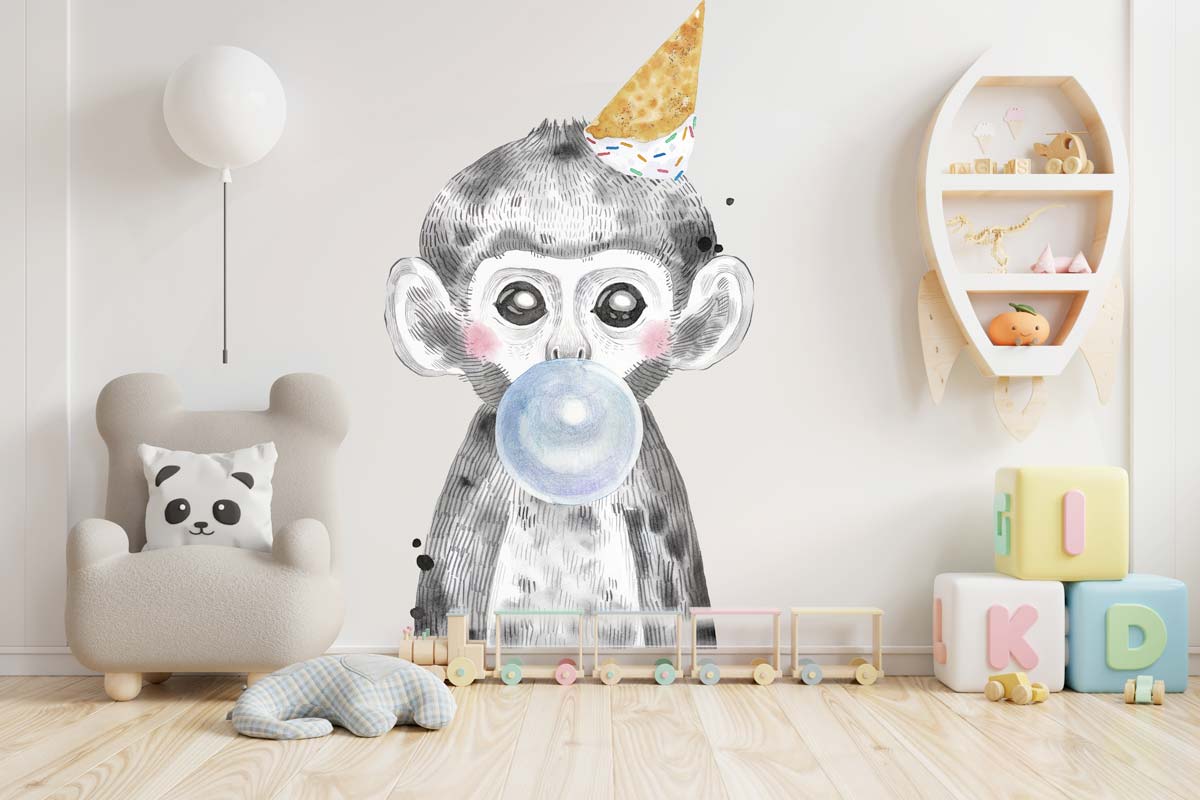 papier-peint-portrait-singe-enfant
