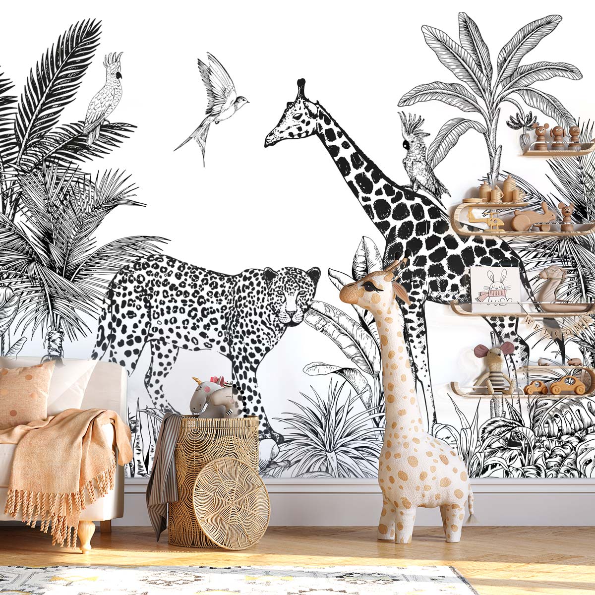 papier-peint-safari-pour-enfant