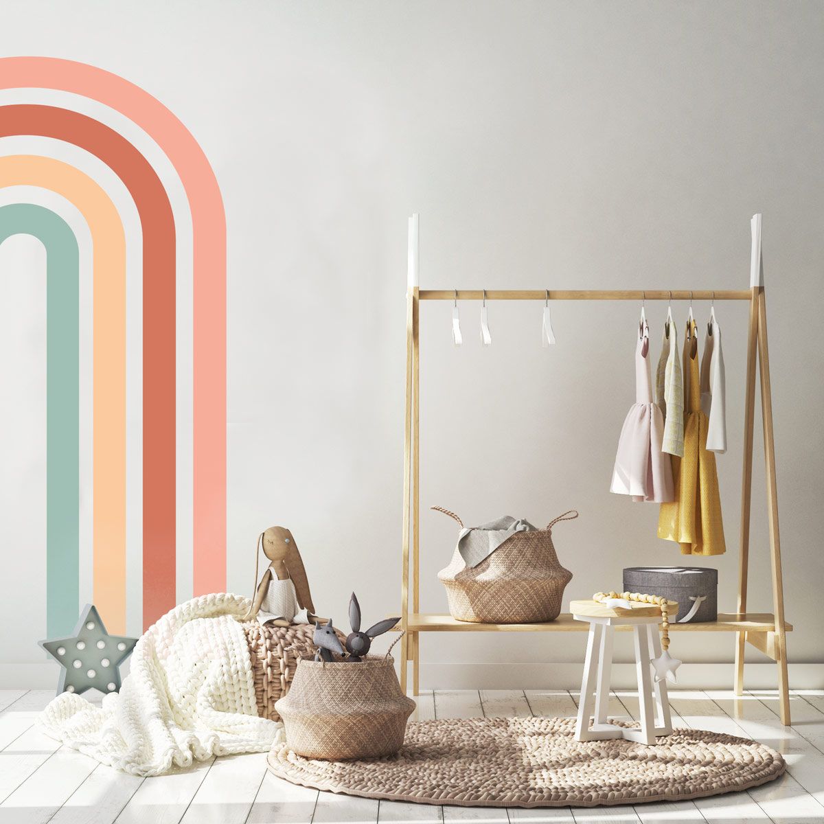 Papel Pintado Arco Iris Semi-Arco Infantil