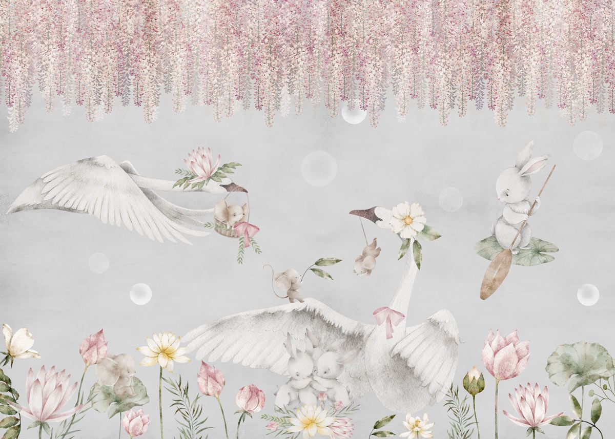 papier-peint-cygne-fille