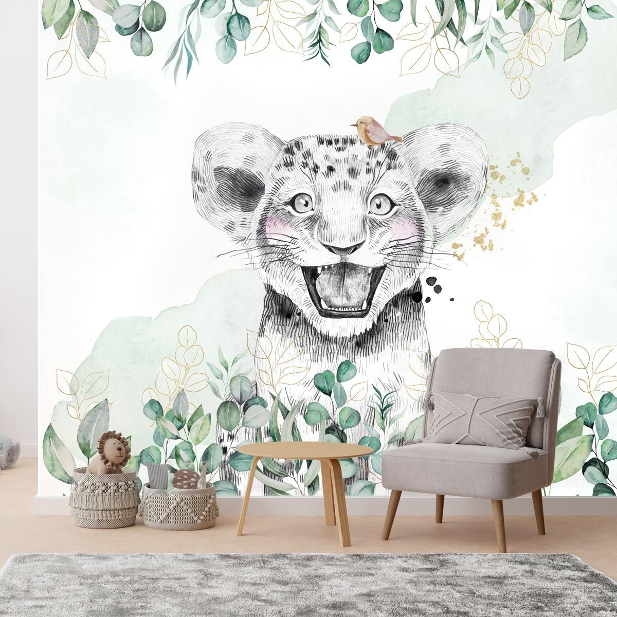 papier-peint-enfant-vert