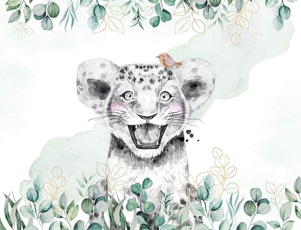 papier-peint-safari-vert