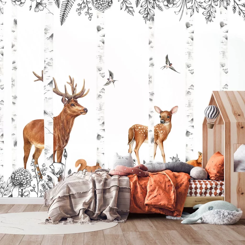 papier peint foret enfant