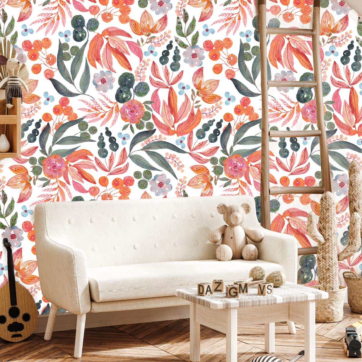 papier-peint-fleurs-éclatantes-enfant