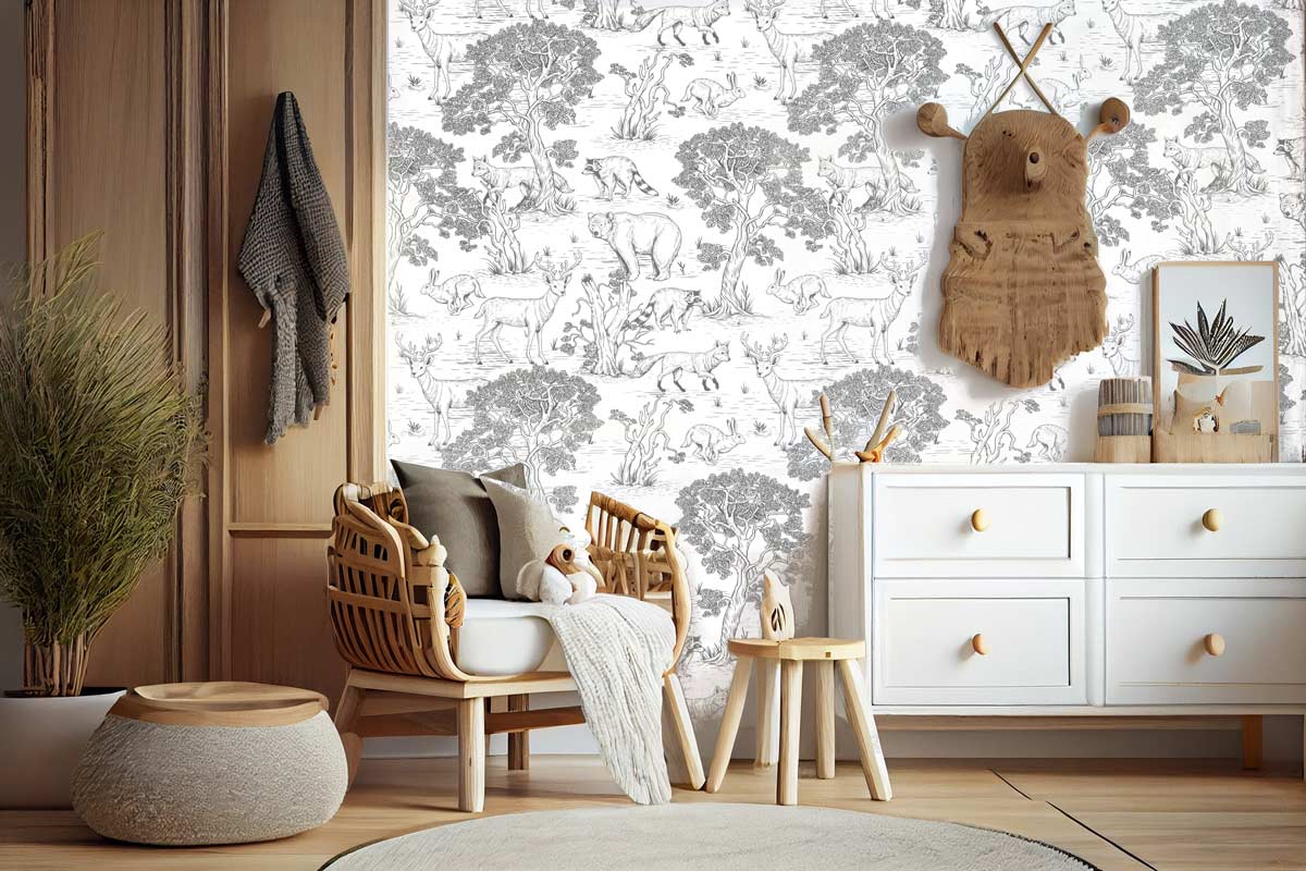 papier-peint-foret-vintage