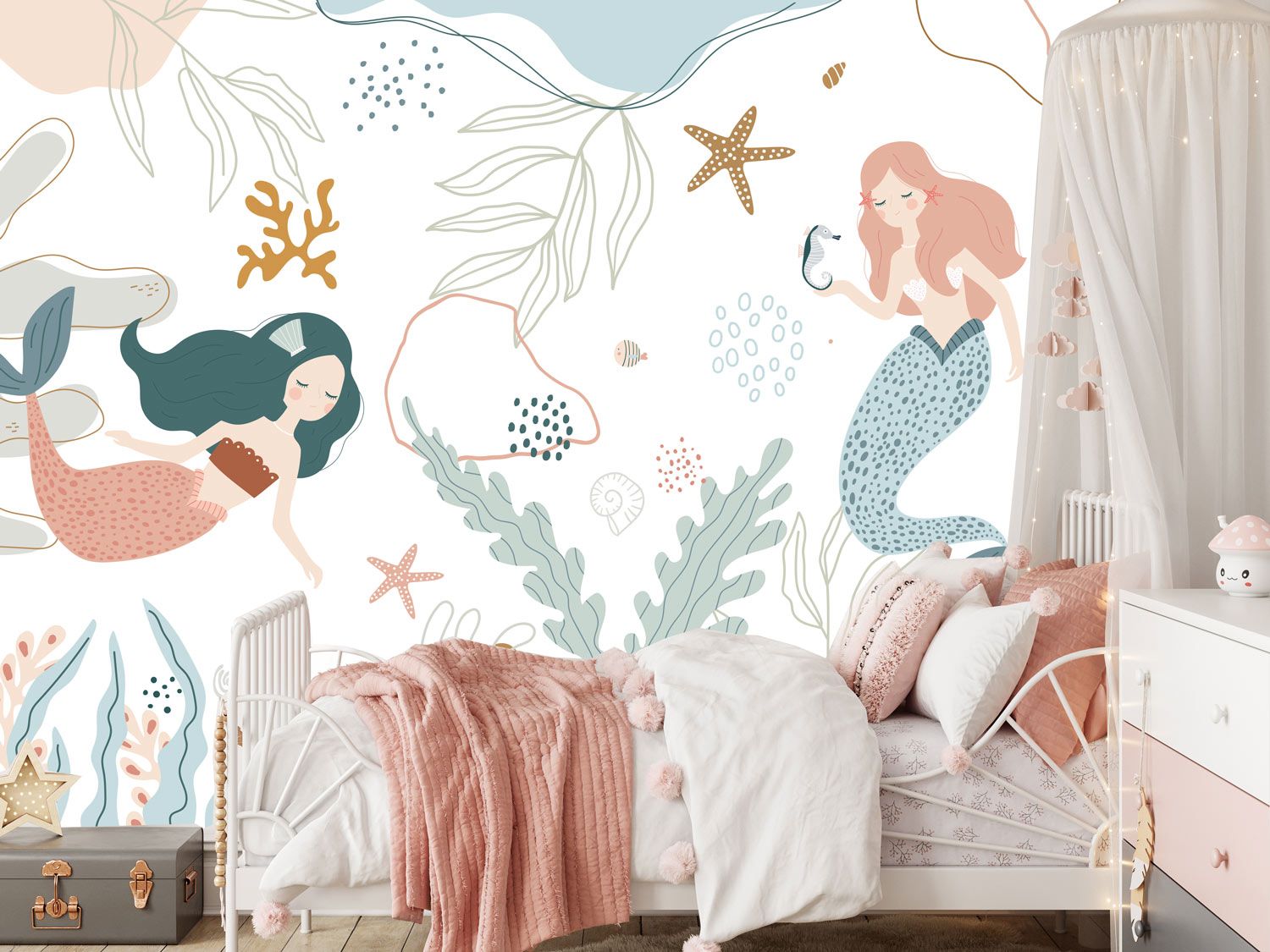 papier-peint-sirene chambre fille