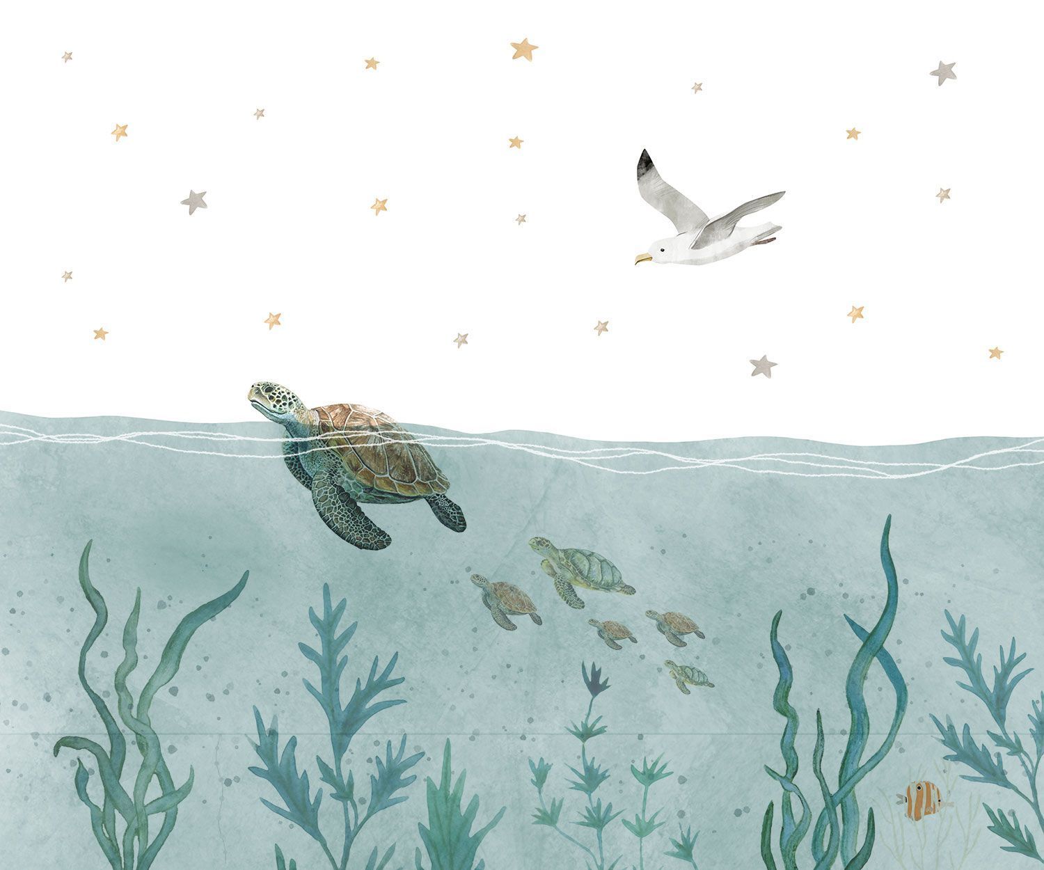 papier-peint-tortue-mer-enfant