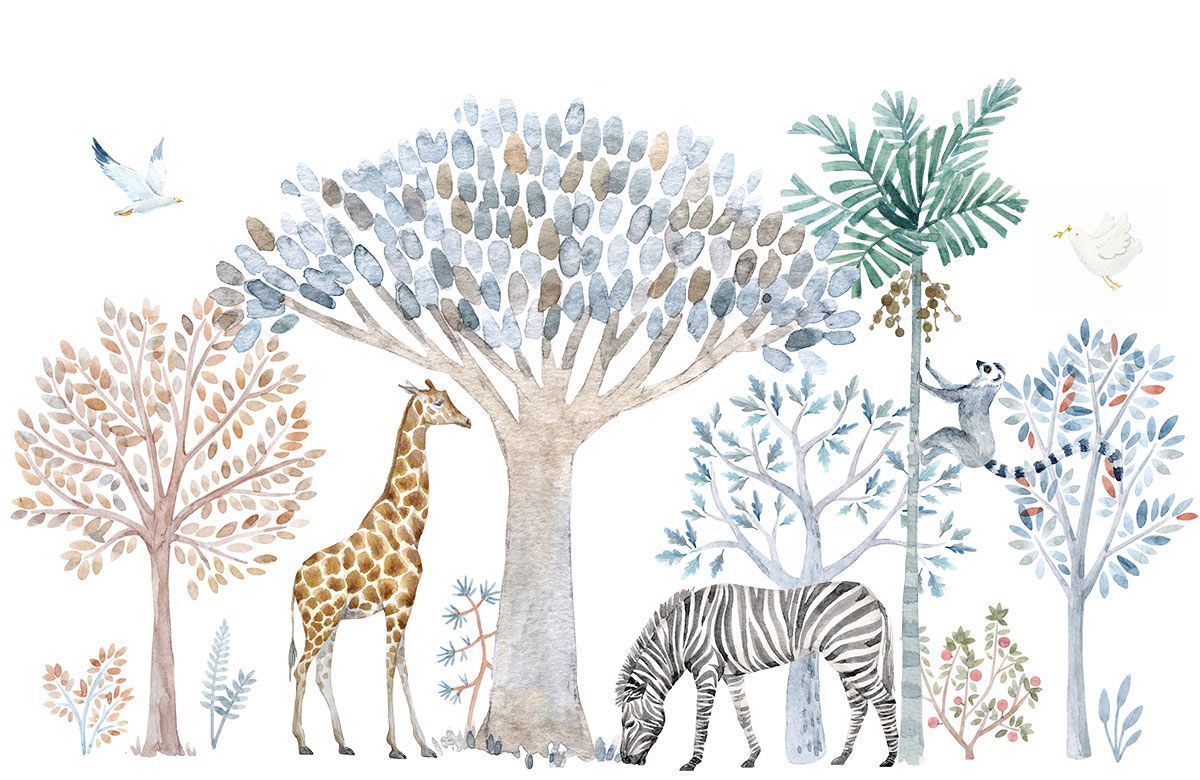 papier-peint-safari-pastel