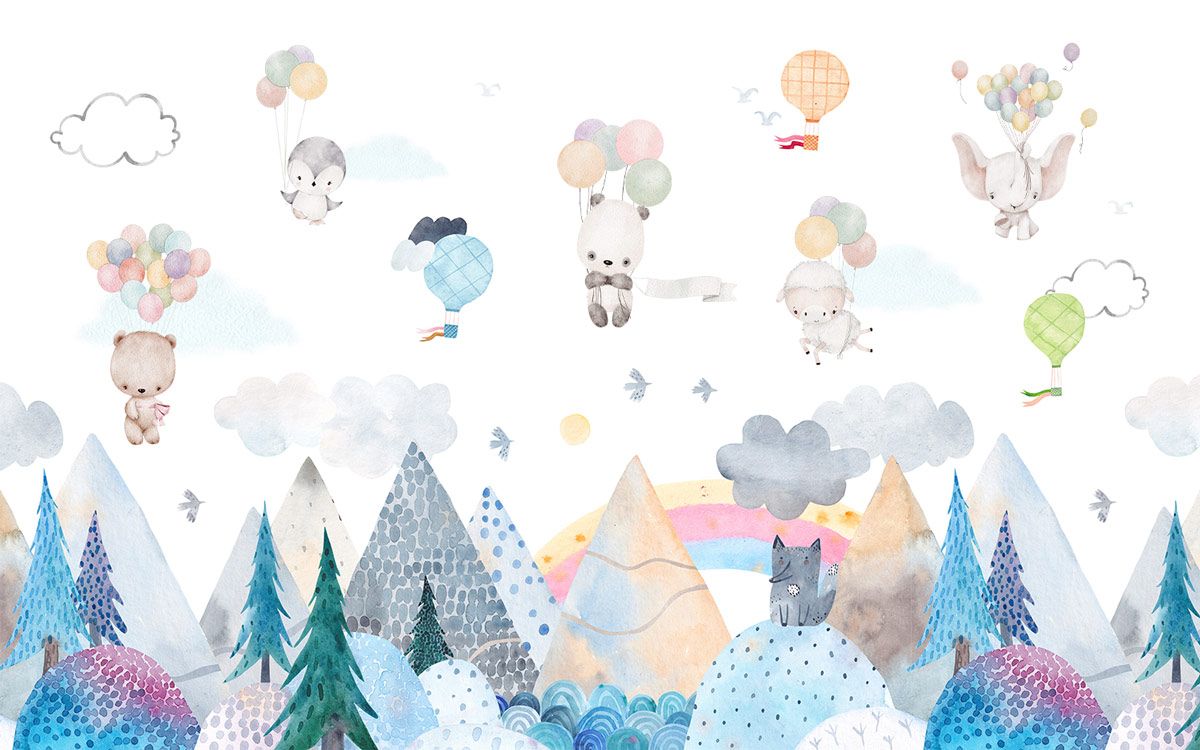 papier-peint-montgolfiere-coloré