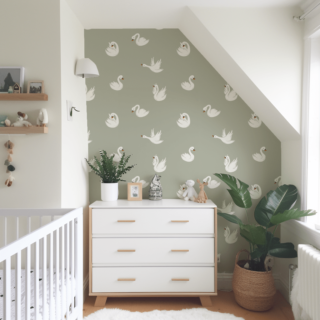 papier peint cygne