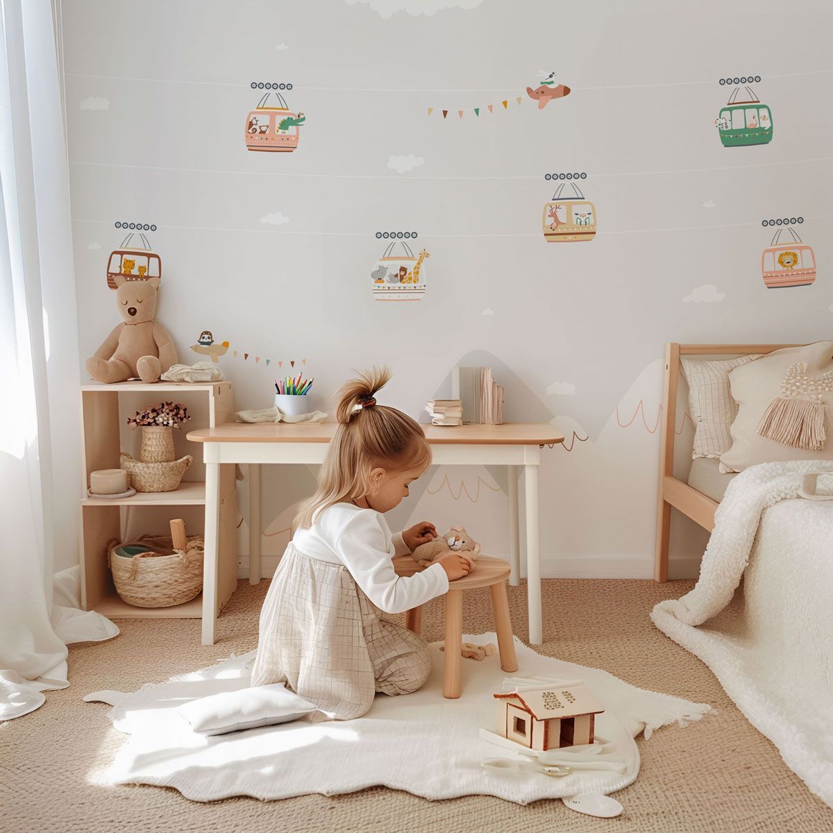 papier peint neige enfant
