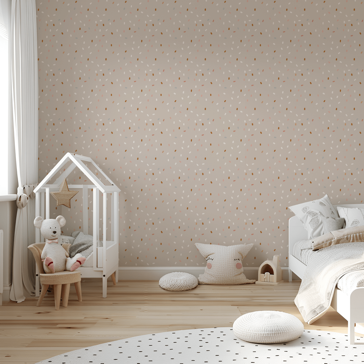 papier peint confetti beige
