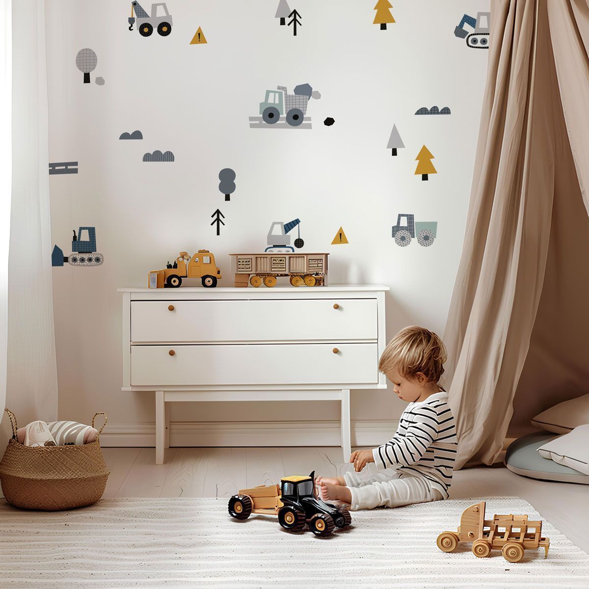 Sticker camion de chantier enfant