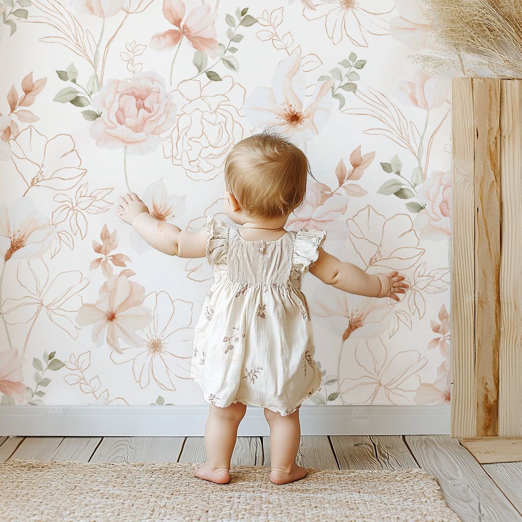 papier-peint-fleurs-rose