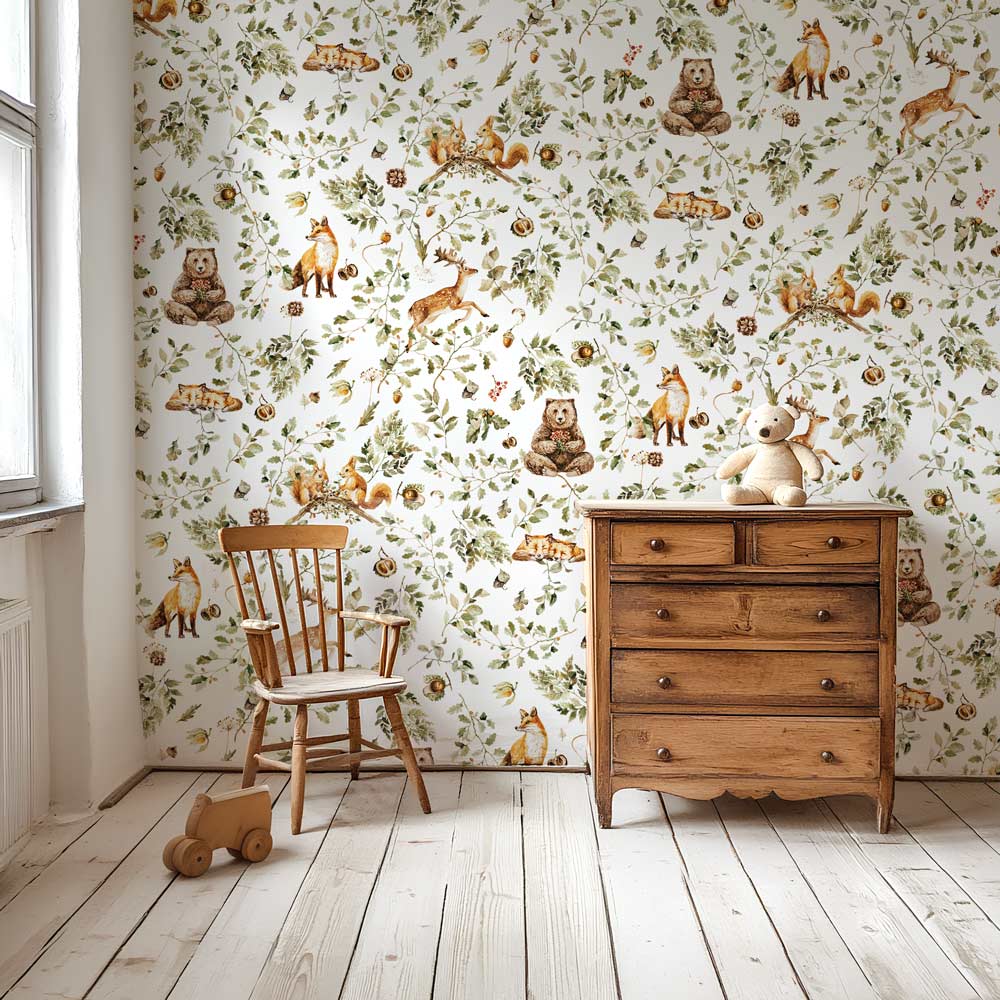 papier-peint-forêt-vintage