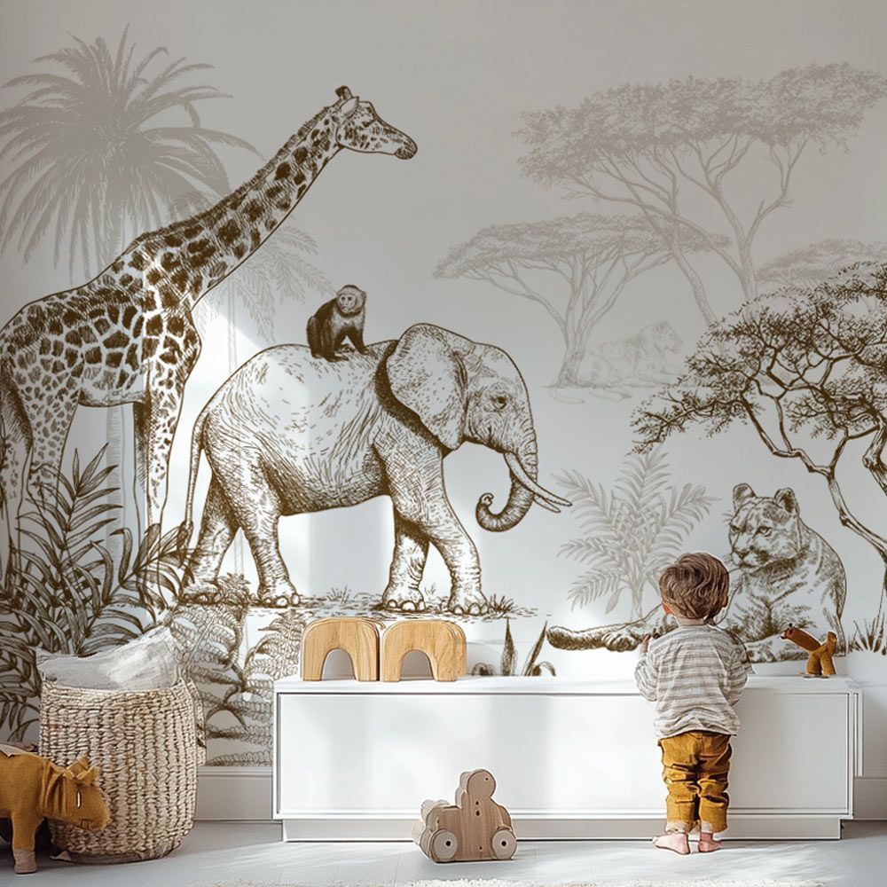 papier-peint-jungle-sépia