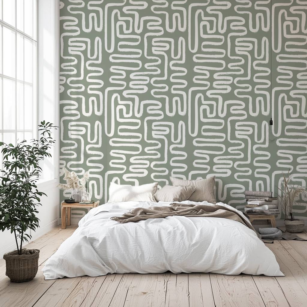 papier-peint-chambre-vert-sauge