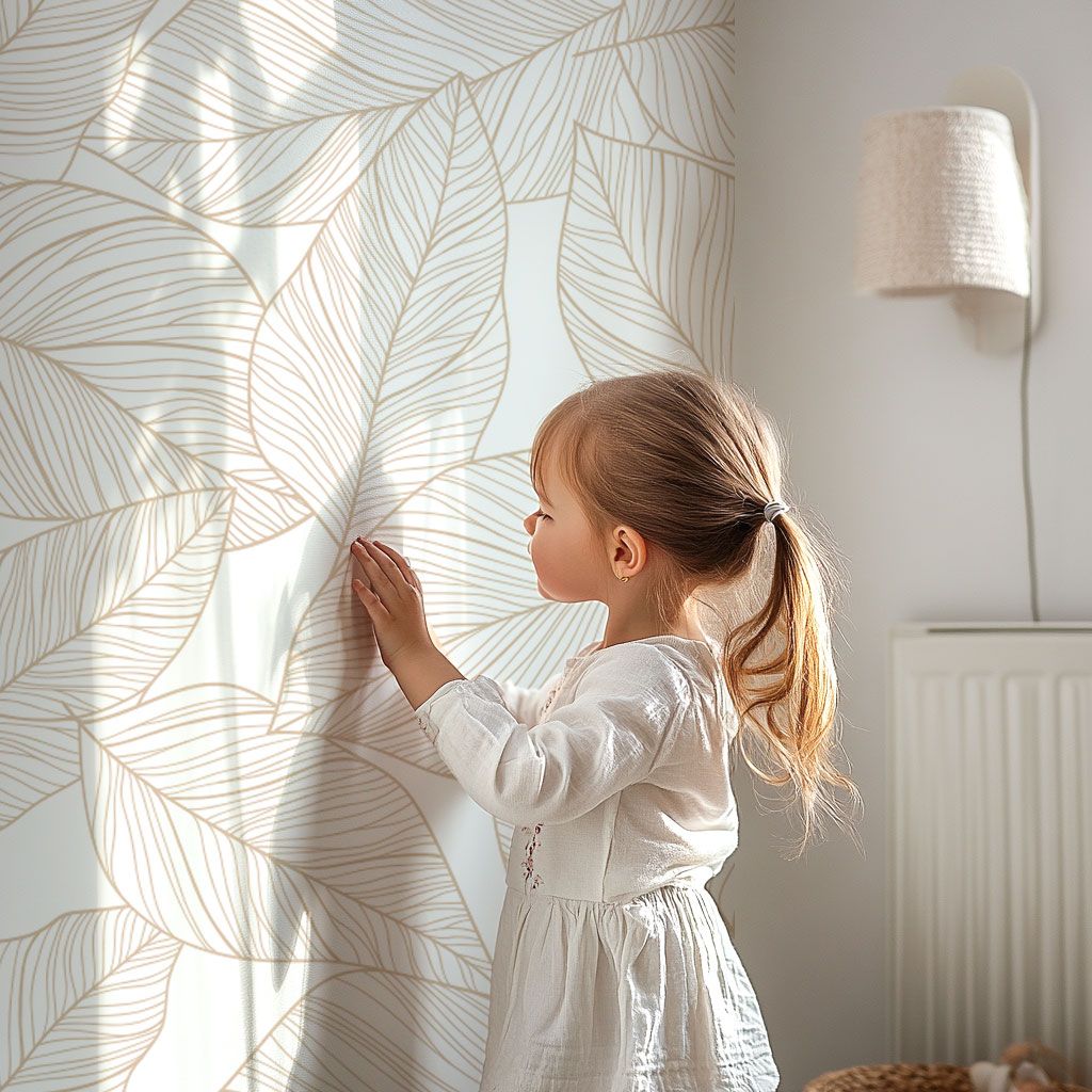 papier-peint-feuillage-beige