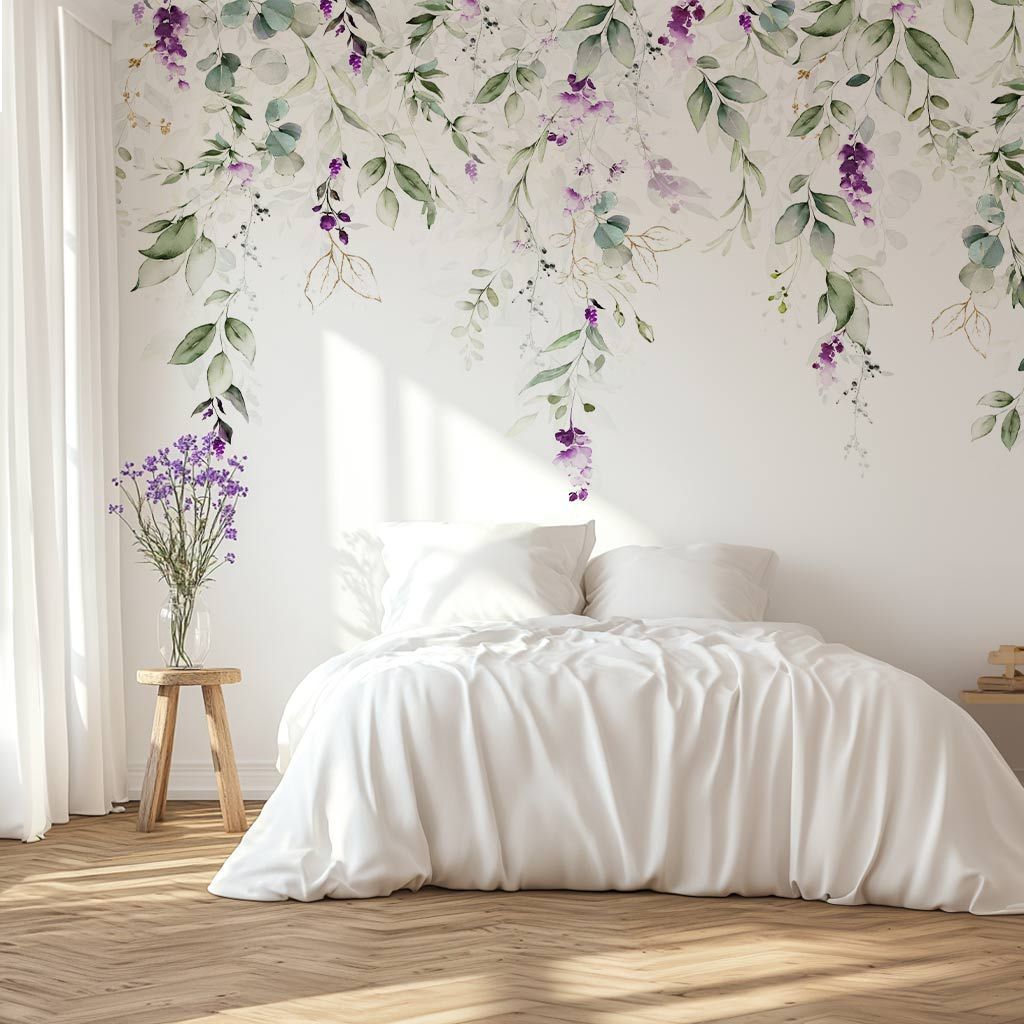 papier-peint-fleurs-lavande
