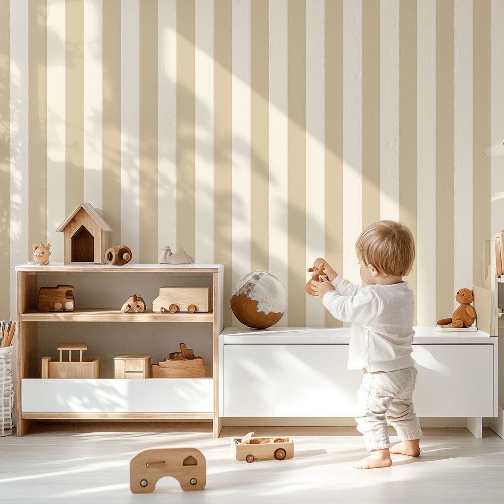papier-peint-rayure-beige