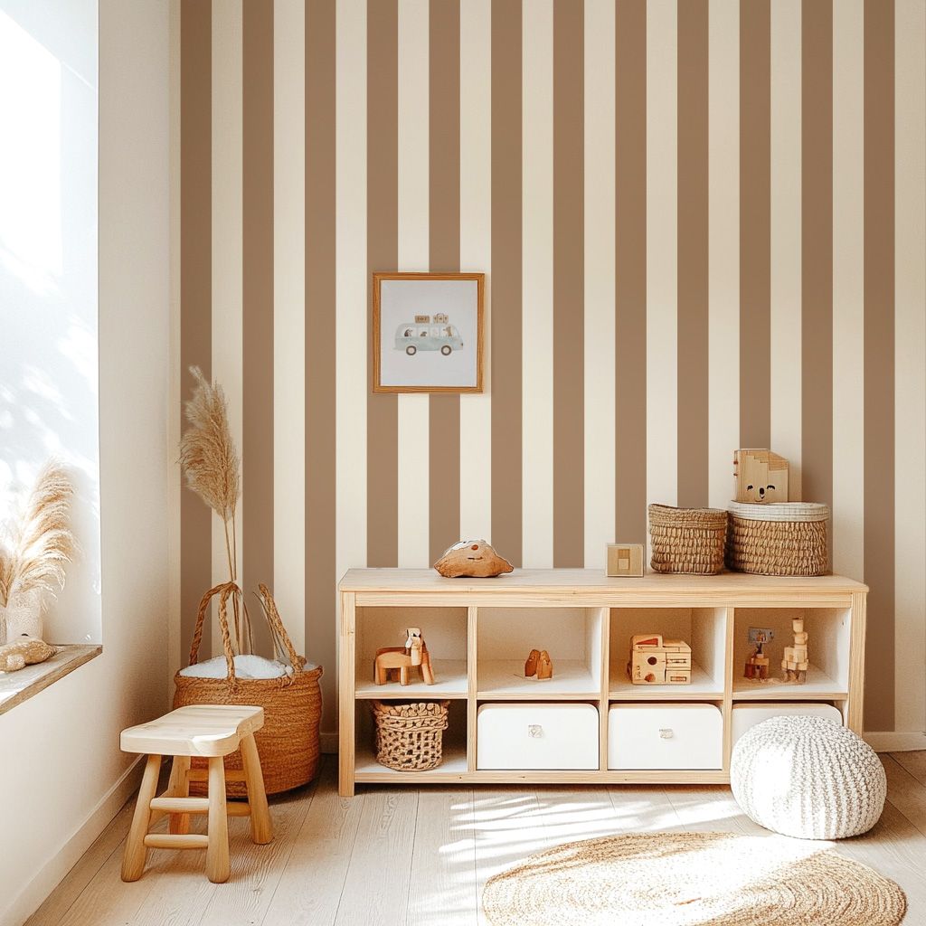 papier-peint-rayures-brun