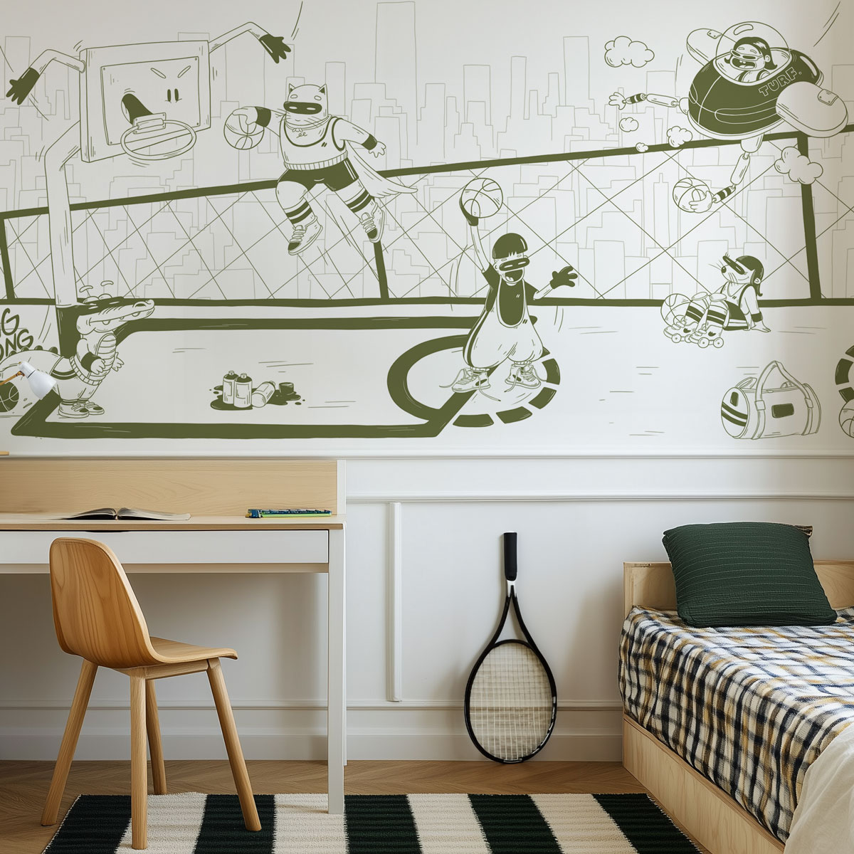 papier peint enfant vert