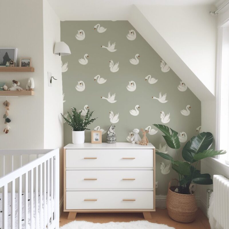 papier peint cygne