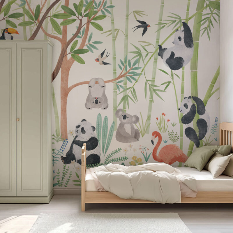 papier peint panda et koala