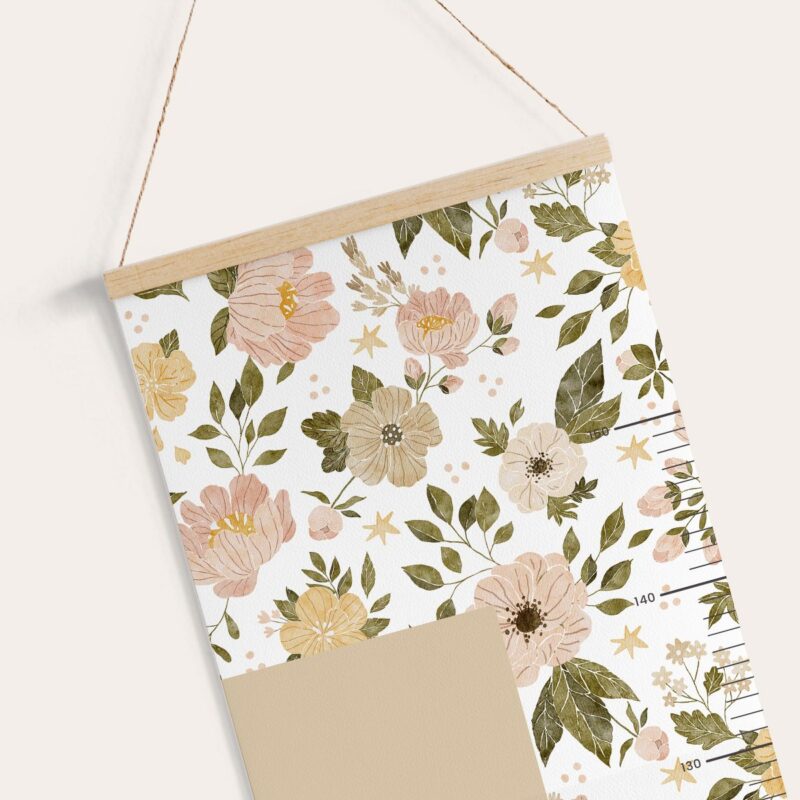Medidor de altura con flores en tonos pastel - Imagen 3