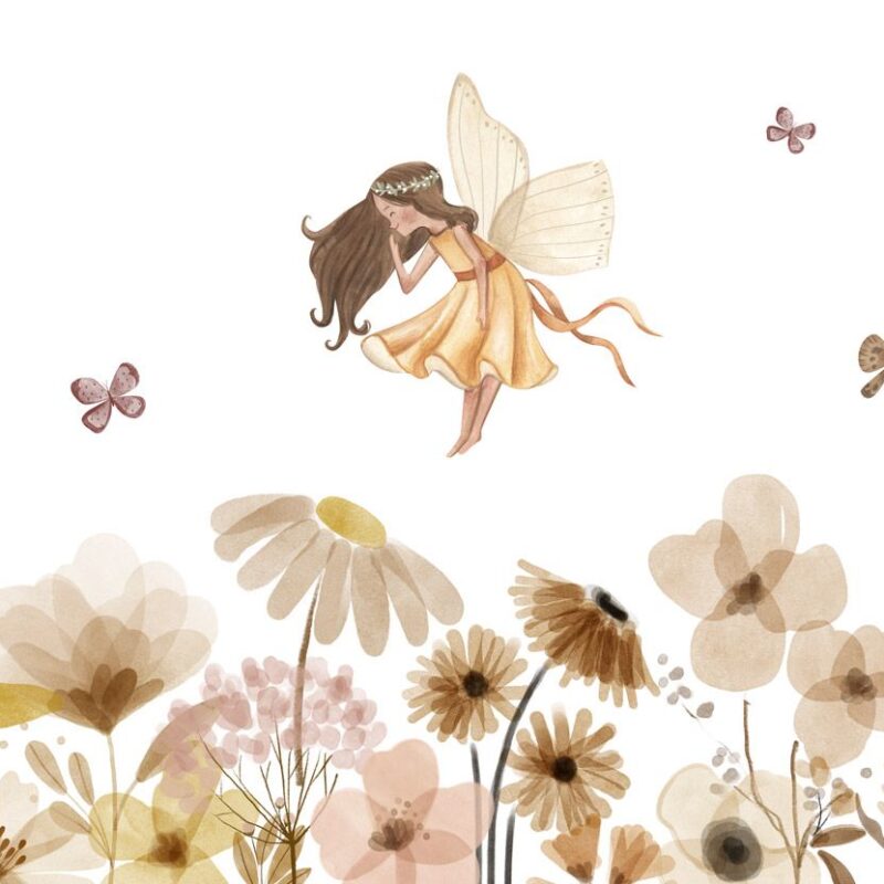 papier-peint-fée-et-fleurs