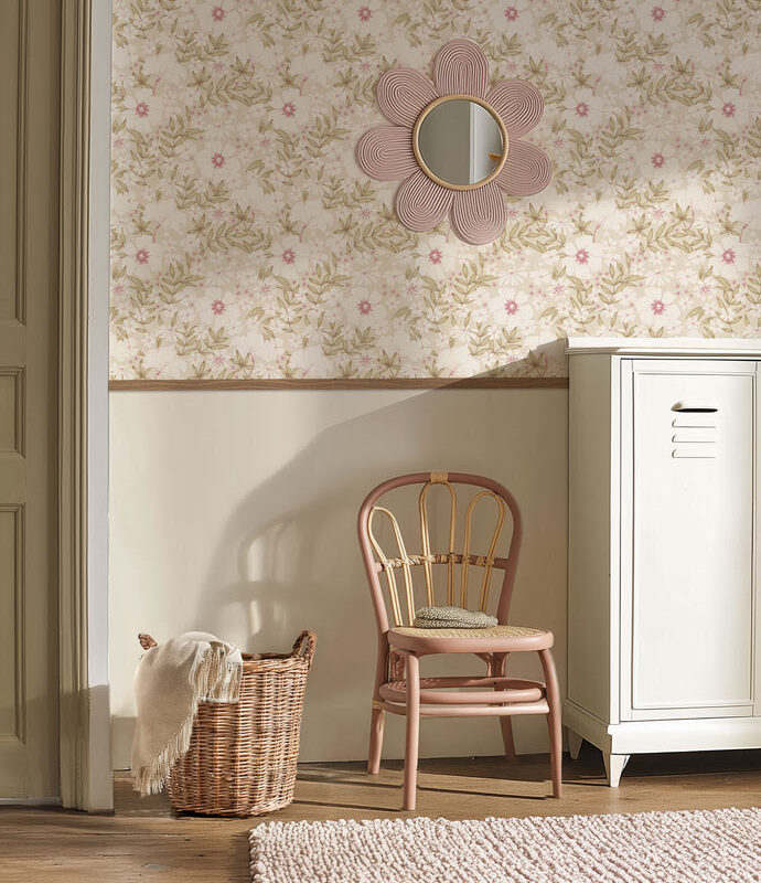 papier-peint-fleurs-rose
