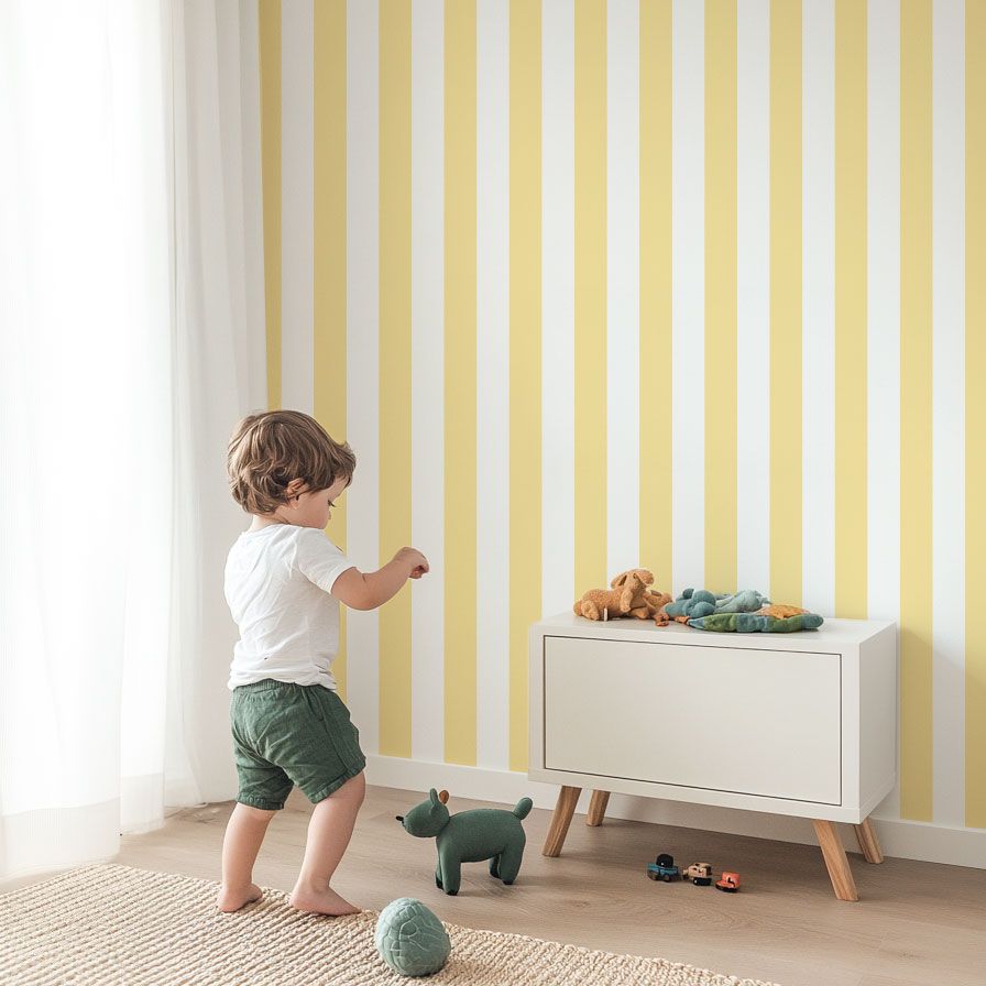 papier-peint-rayure-jaune