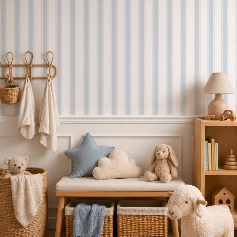 papier-peint-rayures-bleu-gris